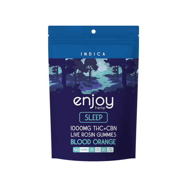 Enjoy 1000mg Indica Sleep Gummies Delta 9 THC+CBN - Sleep Blood Orange